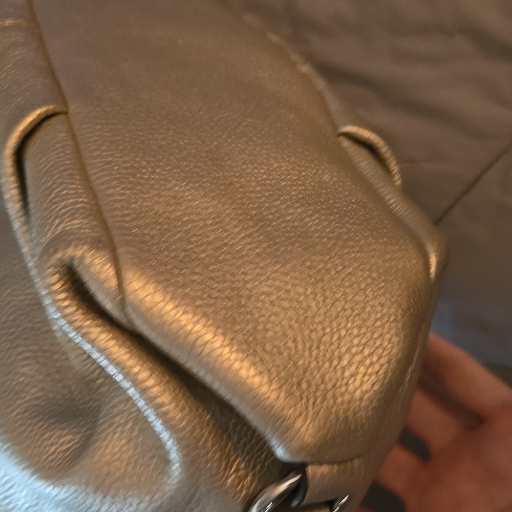 Coach Gold Metallic Pebbled Leather Hobo - Picture 4 of 10